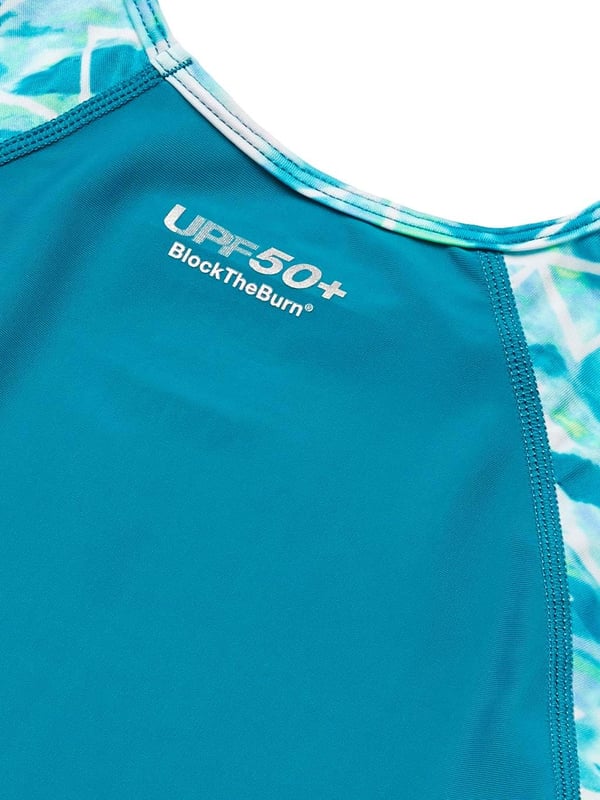 Speedo Girls UV Swim Shirt Short Sleeve Printed RashguardUv Swim Shirt Short Sleeve Printed Rashguard Capri Breeze