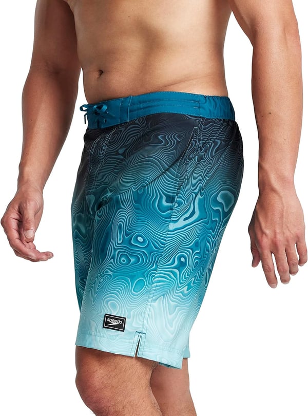 Mens Swim Trunk Knee Length Boardshort Bondi Printed20 Abyss Blend Anthracite