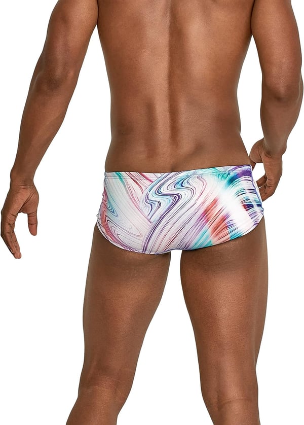 Speedo Mens Swimsuit Euro Brief Endurance PrintedMisty Mrable