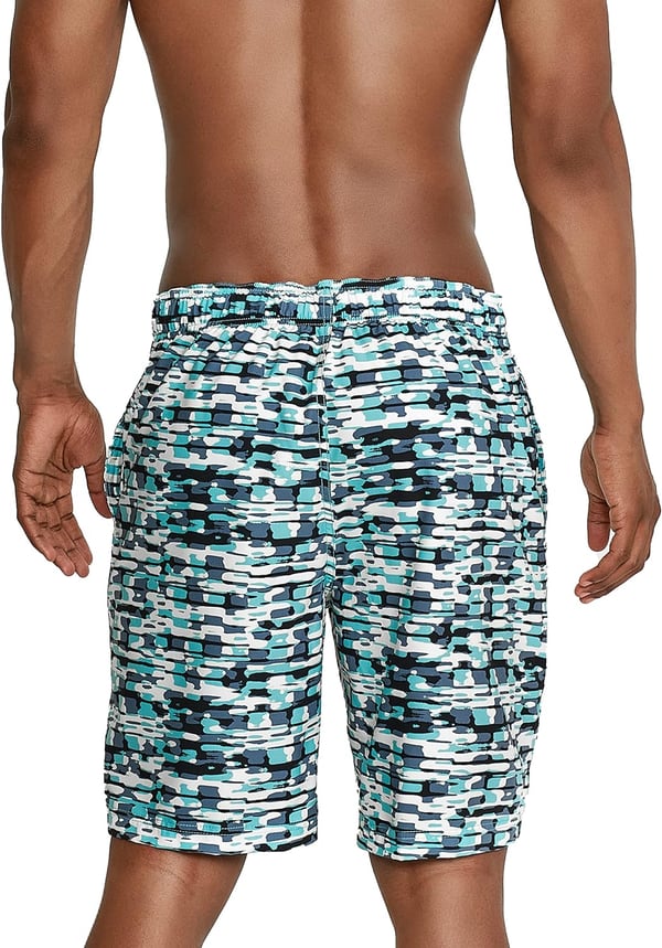 Mens Swim Trunk Knee Length Boardshort Bondi Printed20 Data Porcelain