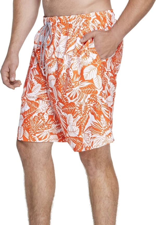 Speedo Mens Swim Trunk Big and Tall RedondoOrange PopWhite