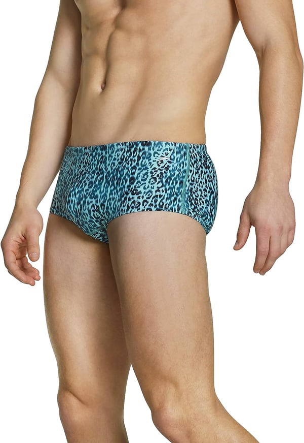 Speedo Mens Swimsuit Euro Brief Endurance PrintedAqua