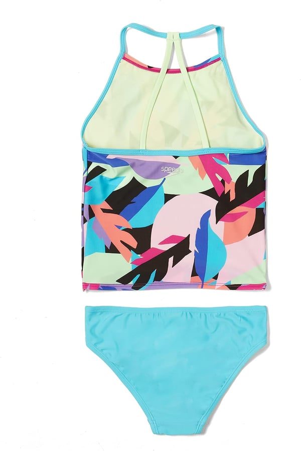 Speedo Girls Swimsuit Two Piece Tankini Thin StrapBlue Atoll