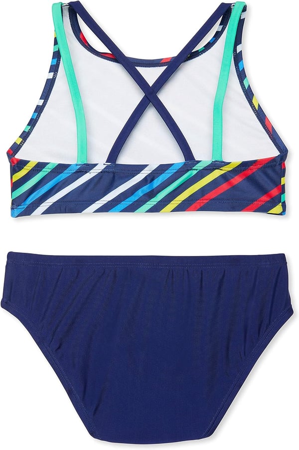 Speedo Girls Swimsuit Two Piece Bikini SetBlue Harmony