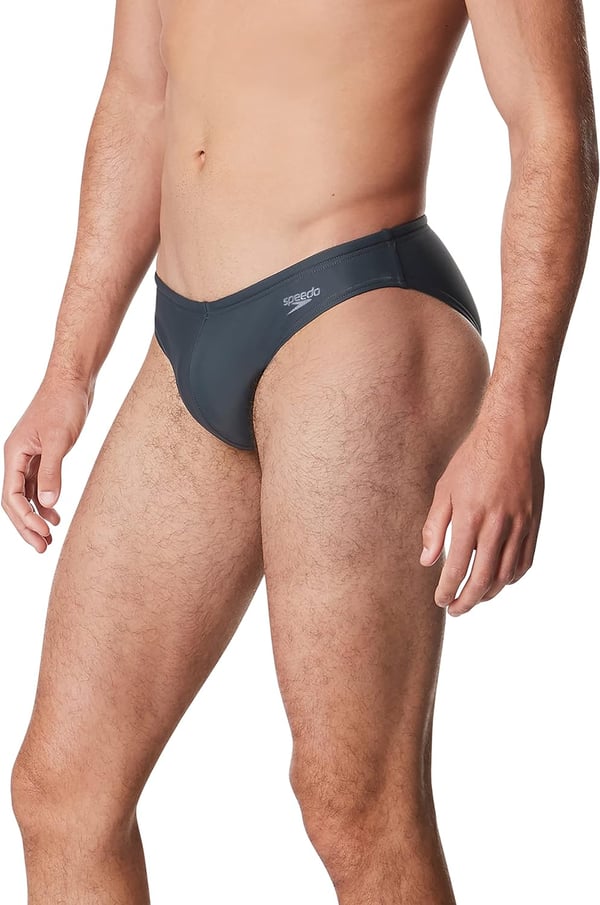 Speedo Mens Swimsuit Brief PowerFlex Eco SolarCharcoalBlack