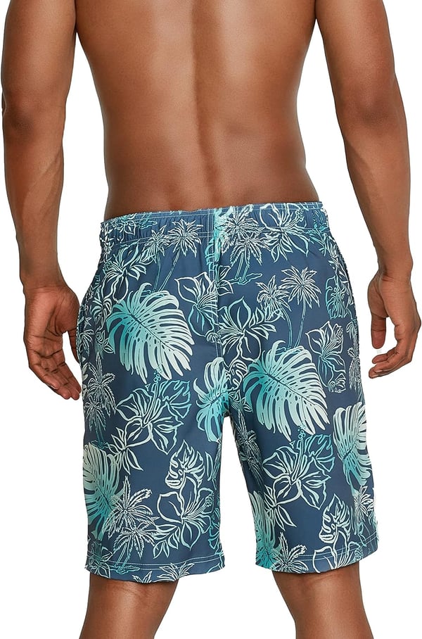 Mens Swim Trunk Knee Length Boardshort Bondi Printed20 Onshore Aqua Splash