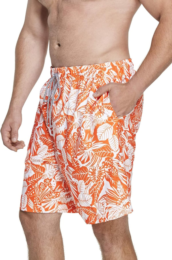 Speedo Mens Swim Trunk Big and Tall RedondoOrange PopWhite