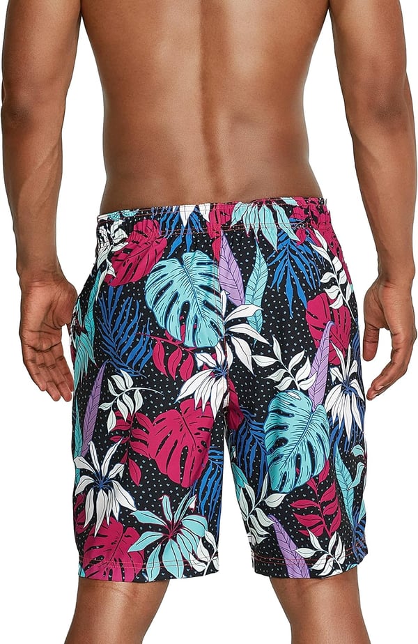 Mens Swim Trunk Knee Length Boardshort Bondi Printed20 Hothouse Anthracite