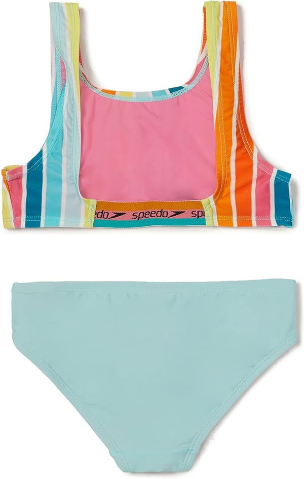 Speedo Girls Swimsuit Two Piece Bikini SetAqua Splash