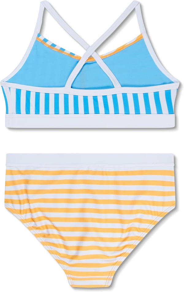 Speedo Girls Swimsuit Two Piece Bikini SetMariner Stripe Mandarin