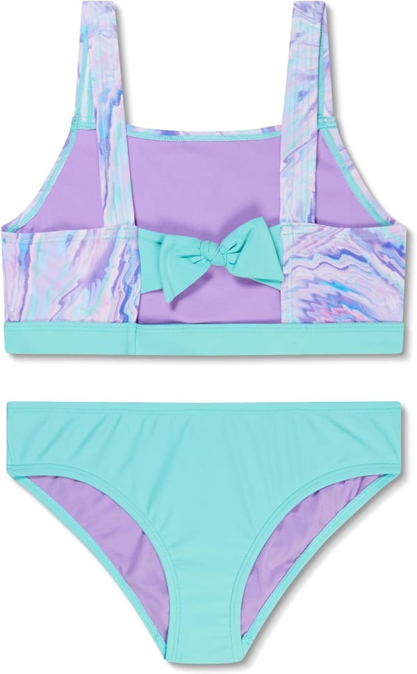 Speedo Girls Swimsuit Two Piece Bikini SetSeaside Marble