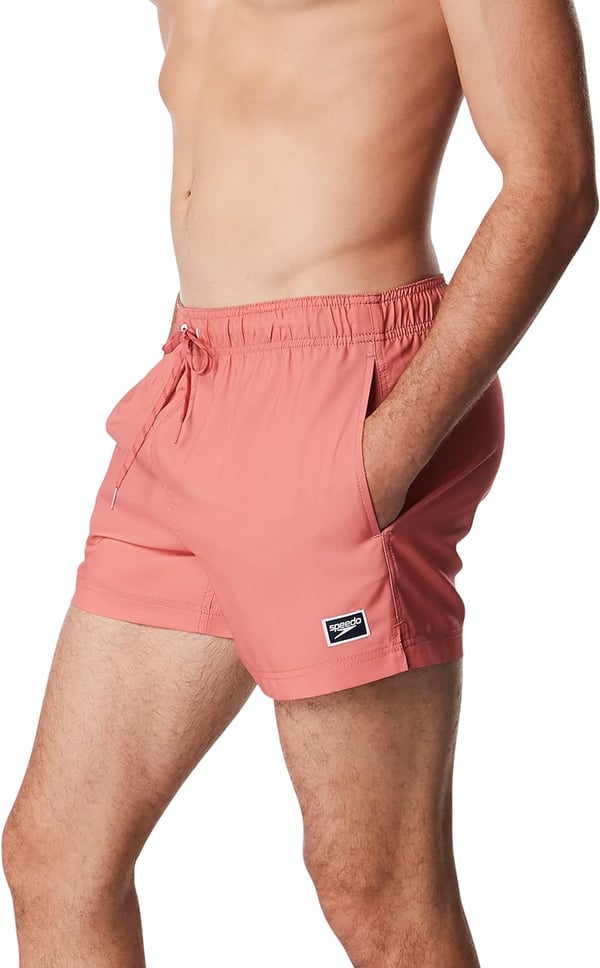 Speedo Mens Swim Trunk Short Length Redondo SolidFaded Rose