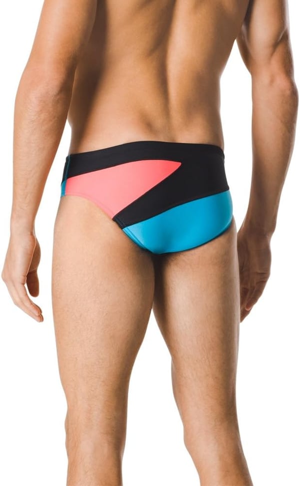 Speedo Mens Swimsuit Brief Endurance Lite Turnz PrintedDiscontinuedElectric Turquoise