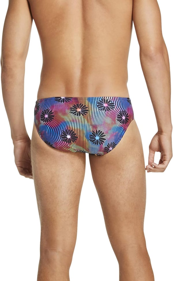 Speedo Mens Swimsuit Brief Endurance Lite Turnz PrintedBlue Lemonade