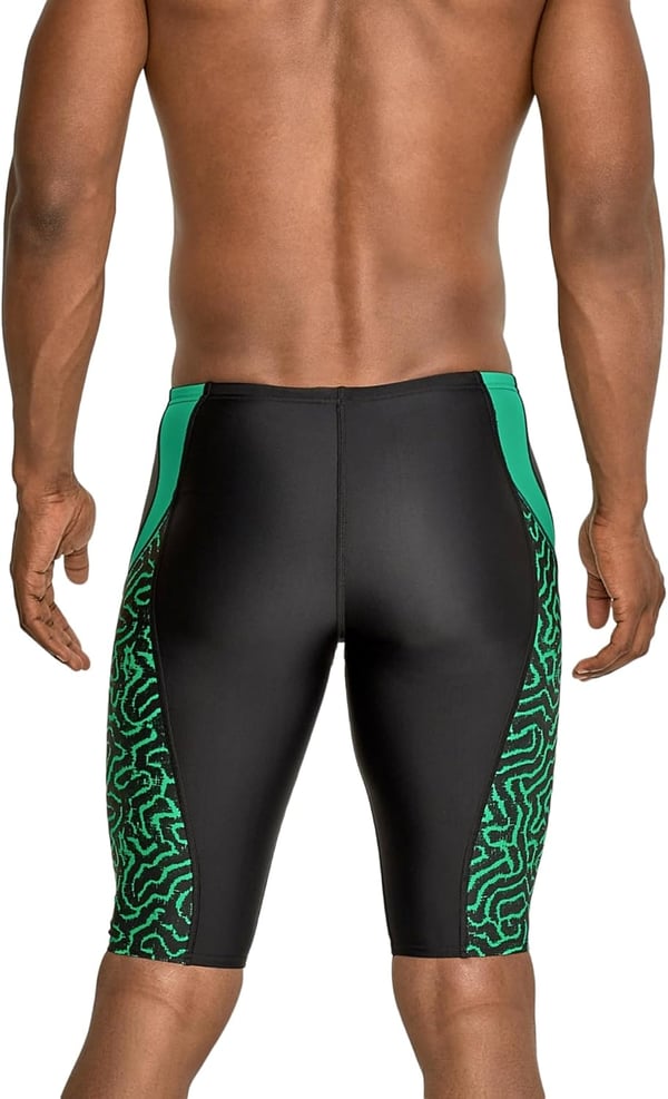 imageSpeedo Mens Xtra Life Lycra Cyber Swirl Brief SwimsuitTeam Green