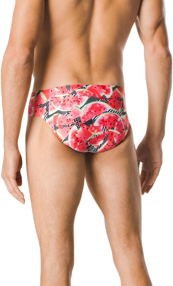 Speedo Mens Swimsuit Brief Endurance Lite Turnz PrintedDiscontinuedDeep Coral