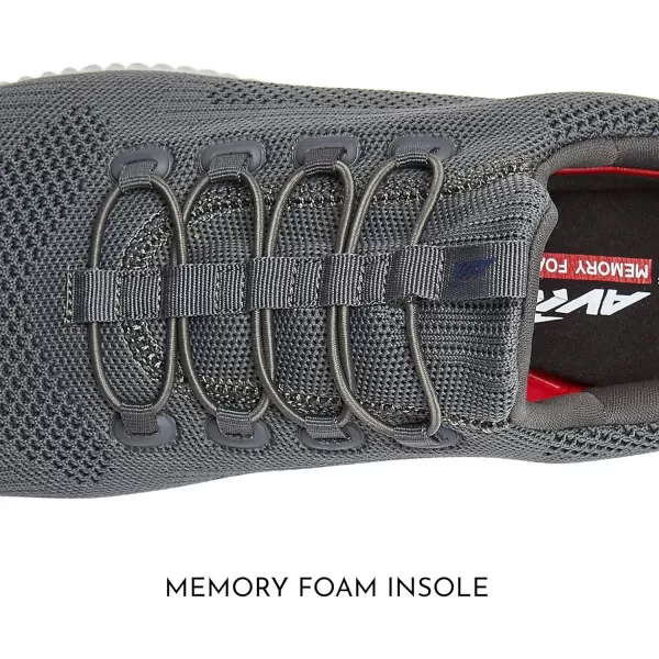 Avia Air Slip On Shoes for Men - Casual Comfortable Athletic Tennis Walking Sneakers for Men with Memory Foam - Sizes 7 to 16, Medium and Extra Wide Width - Black, Grey, Navy Blue &amp; White Mens Shoes