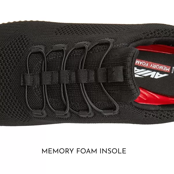 Avia Air Slip On Shoes for Men - Casual Comfortable Athletic Tennis Walking Sneakers for Men with Memory Foam - Sizes 7 to 16, Medium and Extra Wide Width - Black, Grey, Navy Blue &amp; White Mens Shoes