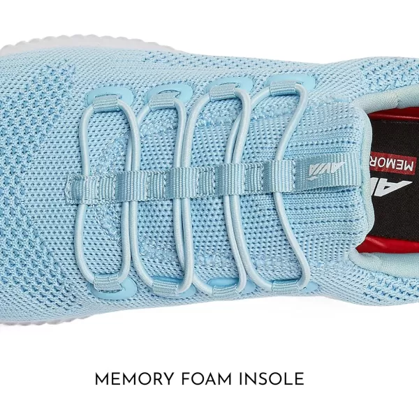 Avia Air Slip On Shoes for Women - Casual Comfortable Athletic Tennis Walking Sneakers for Women with Memory Foam - Sizes 6 to 12, Medium &amp; Wide Width - Black, Grey with Pink, Aqua Blue &amp; White