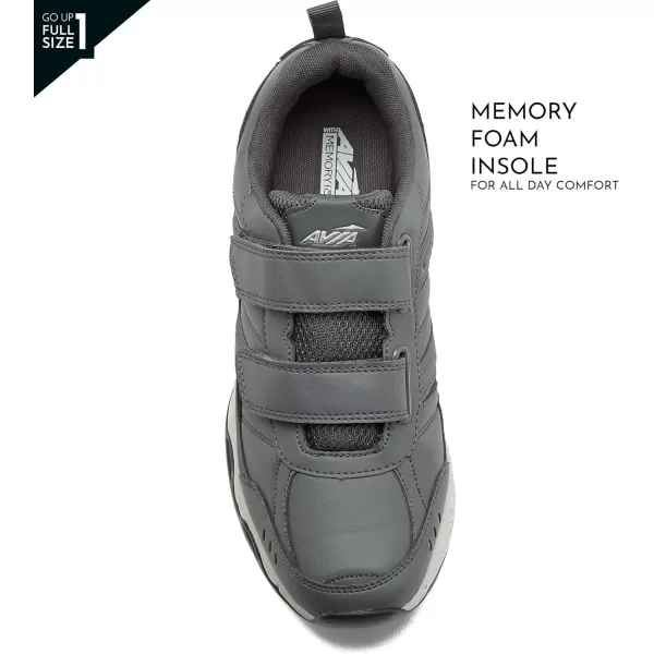 Avia Avi-Union II Non Slip Shoes for Men, Hook and Loop Mens Walking Shoes with Memory Foam, Comfort Restaurant and Diabetic Shoes for Men - Black Wide or Extra Wide Width Safety Footwear