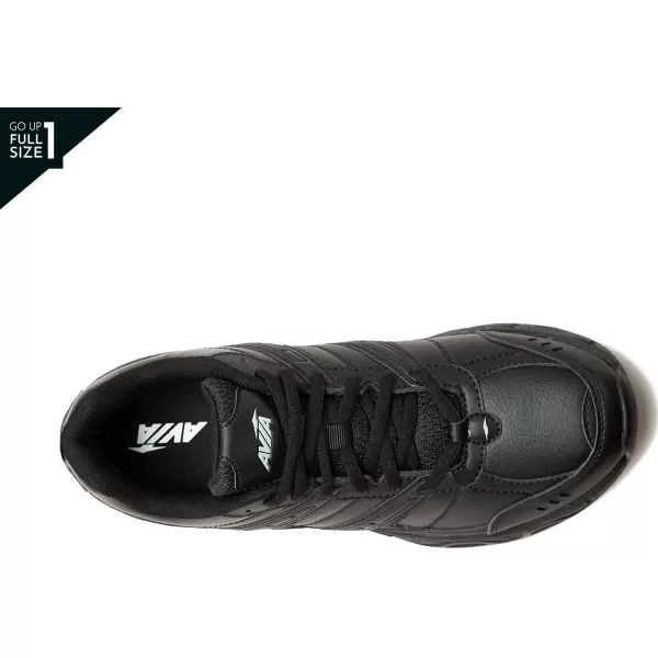 Avia Avi-Union II Non Slip Shoes for Women - Lace Up Comfort Women's Work or Walking Sneakers, Medium or Wide, Black or White