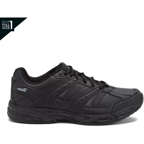 Avia Avi-Union II Non Slip Shoes for Women - Lace Up Comfort Women's Work or Walking Sneakers, Medium or Wide, Black or White