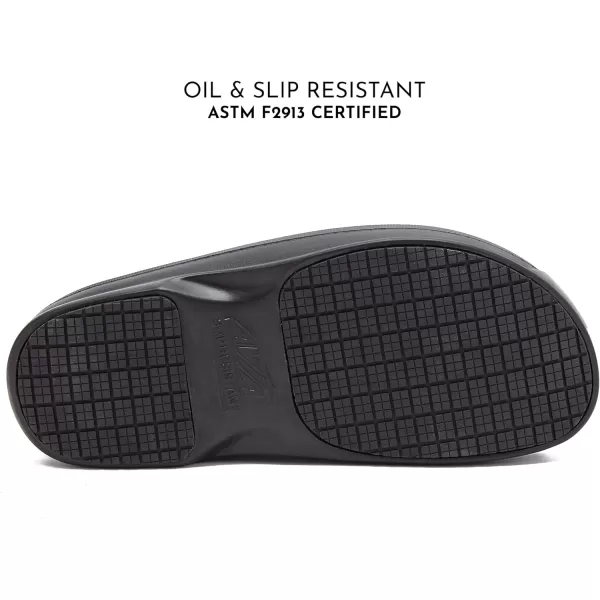 Avia Flame Men's Clogs, Slip Resistant Shoes for Men Food Service, Non Slip Restaurant and Chef Shoes Men Slip Resistant for Kitchen Work or Nursing, Black, Oil and Water Resistant