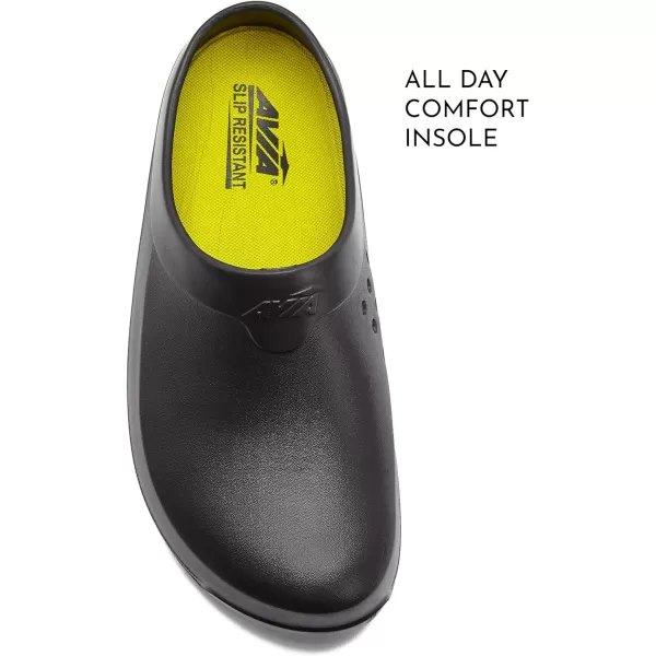 Avia Flame Men's Clogs, Slip Resistant Shoes for Men Food Service, Non Slip Restaurant and Chef Shoes Men Slip Resistant for Kitchen Work or Nursing, Black, Oil and Water Resistant