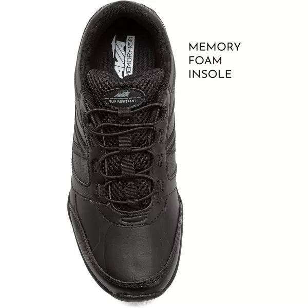 Avia Focus Black Non Slip Shoes for Women – Comfort Shoes for Work, Nursing, Restaurants, &amp; Walking