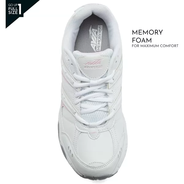 Avia Verge Womens Sneakers - Tennis, Court, Cross Training, or Pickleball Shoes for Women, Classic Black or Walking White Sneakers with Arch Support, Wide Width or Medium