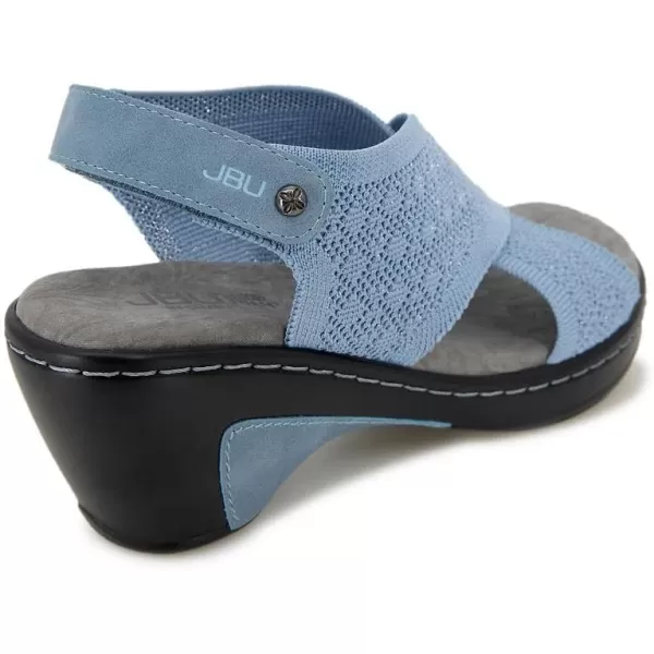 JBU Alyssa Women's Comfort Casual Adjustable Ankle Strap Open Toe Classic Sandal Wedge