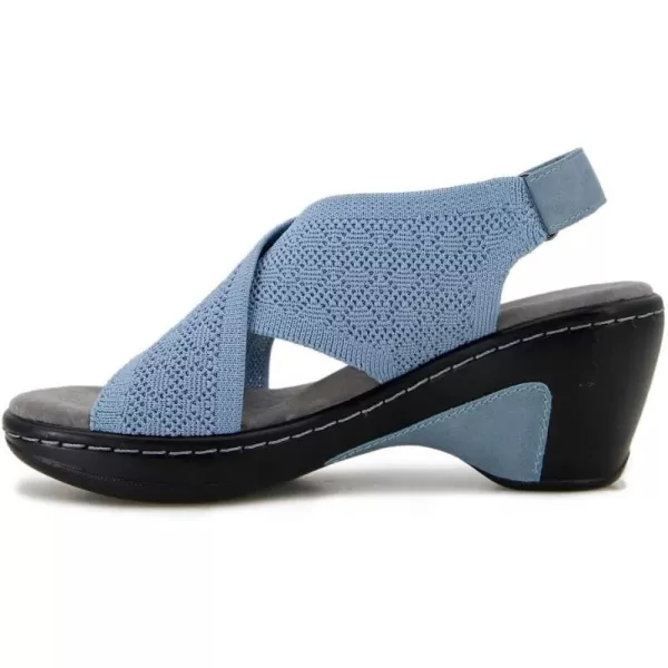 JBU Alyssa Women's Comfort Casual Adjustable Ankle Strap Open Toe Classic Sandal Wedge