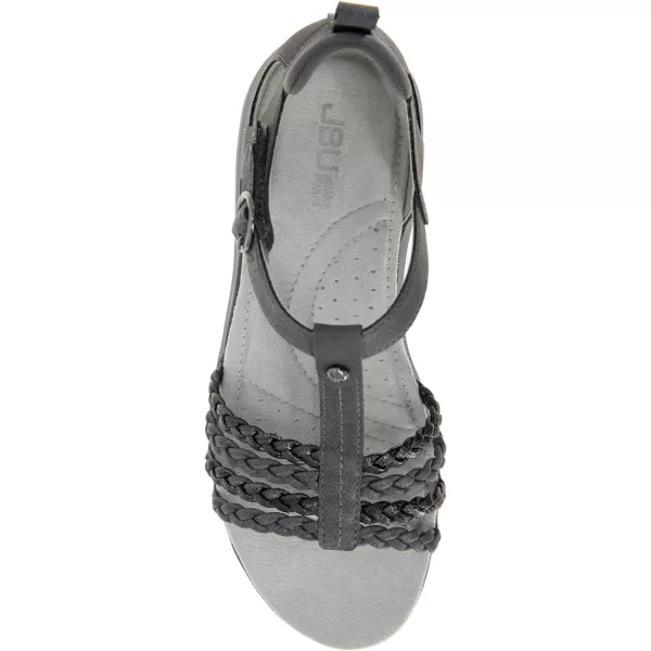 JBU Prague Women's Comfort Casual Adjustable Ankle Strap Flat Open Toe Classic Fashion Sandals