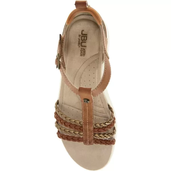 JBU Prague Women's Comfort Casual Adjustable Ankle Strap Flat Open Toe Classic Fashion Sandals