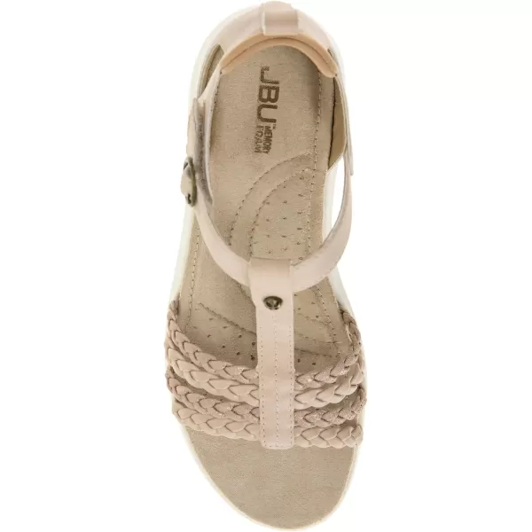 JBU Prague Women's Comfort Casual Adjustable Ankle Strap Flat Open Toe Classic Fashion Sandals