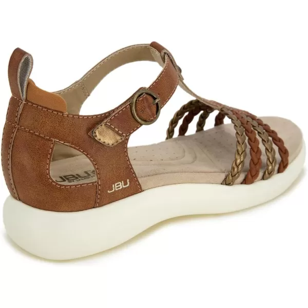 JBU Prague Women's Comfort Casual Adjustable Ankle Strap Flat Open Toe Classic Fashion Sandals