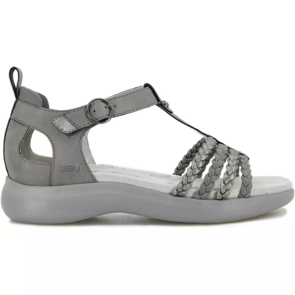 JBU Prague Women's Comfort Casual Adjustable Ankle Strap Flat Open Toe Classic Fashion Sandals