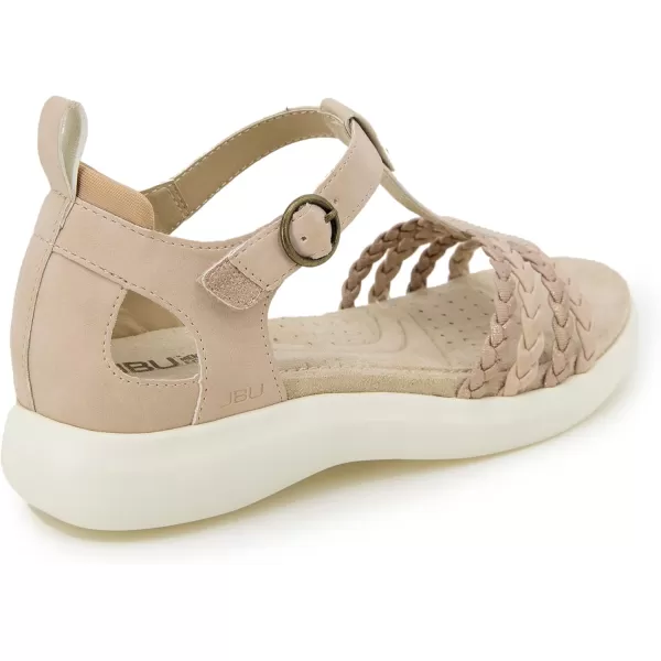JBU Prague Women's Comfort Casual Adjustable Ankle Strap Flat Open Toe Classic Fashion Sandals