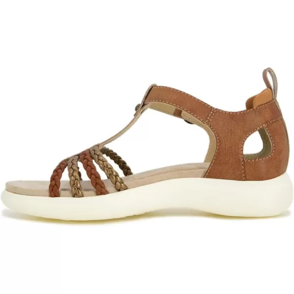 JBU Prague Women's Comfort Casual Adjustable Ankle Strap Flat Open Toe Classic Fashion Sandals