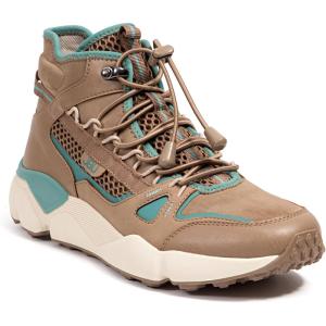 imageJBU Womens Gripper Mid Top Fashion Comfort Casual SneakerTaupeTeal