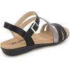 imageJBU Womens Fashion Flat SandalBlackGunmetal