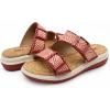 imageJBU Womens Fashion Wedge SandalRedCream Raffia