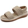 imageJBU Womens Fashion Wedge SandalChampagne
