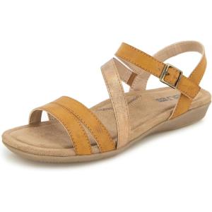 imageJBU Womens Fashion Flat SandalAlpacaBronze
