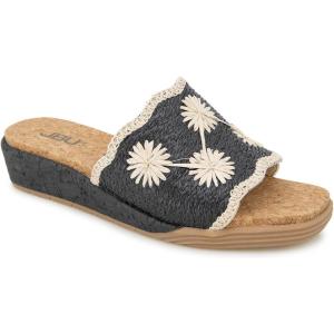 imageJBU Womens Fashion Wedge SandalBlackWhite