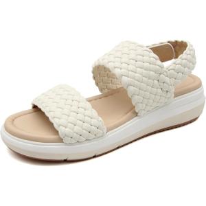 imageJBU Womens Fashion Wedge SandalCream