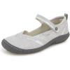 imageJBU Womens Raven Fashion Comfort Casual Classic Mary Jane FlatLight Grey Shimmer