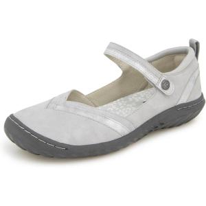 imageJBU Womens Raven Fashion Comfort Casual Classic Mary Jane FlatLight Grey Shimmer