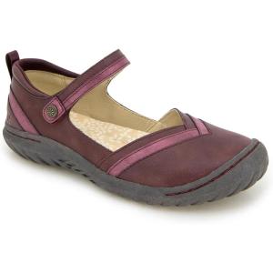 imageJBU Womens Raven Fashion Comfort Casual Classic Mary Jane FlatMerlotShimmer
