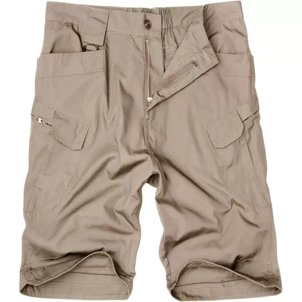 Alimens &amp; Gentle Men's Cargo Short Elastic Waist Multi-Pocket Outdoor Military Tactical Shorts